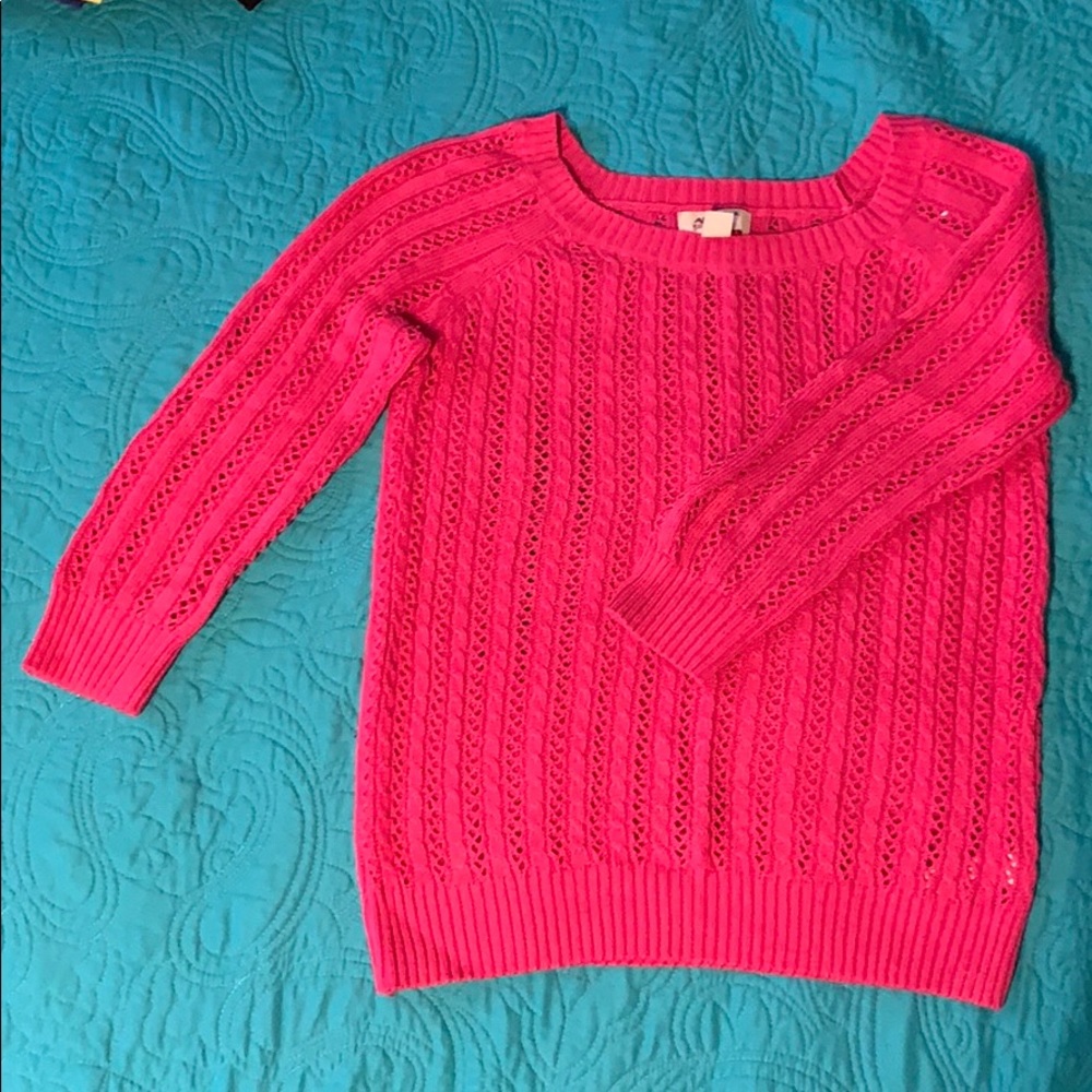 Pink blouse with 3/4 length sleeves